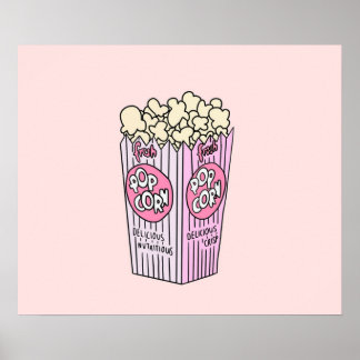Affiche Popcorn rose