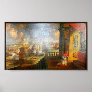 Affiche Pope St Pius V praying during Battle of Lepanto