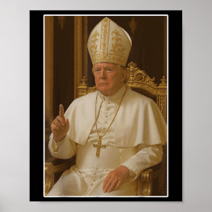 Affiche Popo Trump Église du Vatican Pape Trump Funny Chri