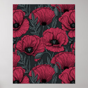 Affiche Poppies à Viva Magenta