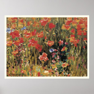 Affiche Poppies by Robert Vonnoh, Vintage Impressionism