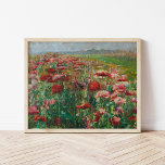 Affiche Poppies florissantes | Olga Wisinger-Florian<br><div class="desc">Poppies florissantes | Blühender Mohn (1895-1900) | Oeuvre originale du peintre impressionniste autrichien Olga Wisinger-Florian (1844-1926). L'artiste est connue pour ses nombreux paysages et peintures florales de natures mortes. Cette pièce représente un paysage avec un champ dense de fleurs de pavot roses et rouges en pleine floraison. Utilisez les outils...</div>