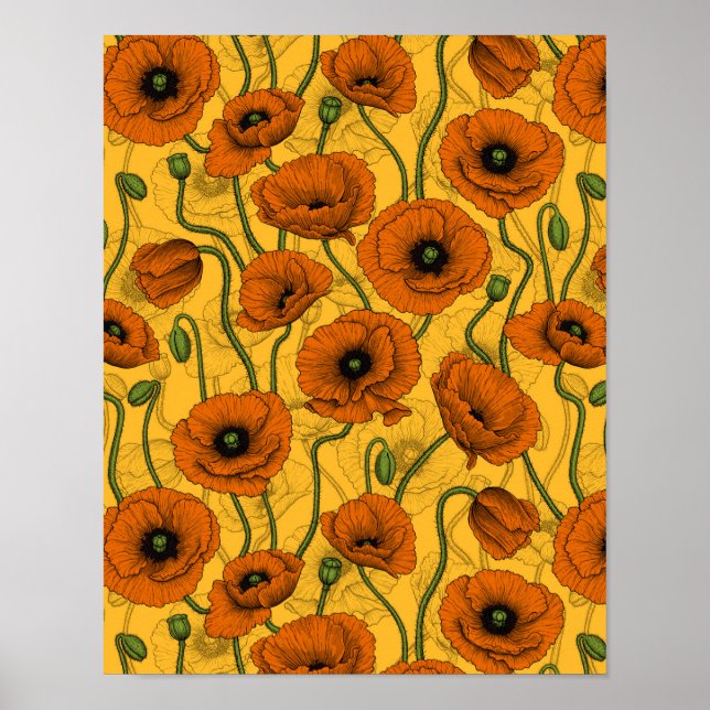 Affiche Poppies orange (Devant)