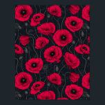 Affiche Poppies rouges<br><div class="desc">Fleurs de pavot, peintes à la main dans Photoshop, motif sans soudure.</div>