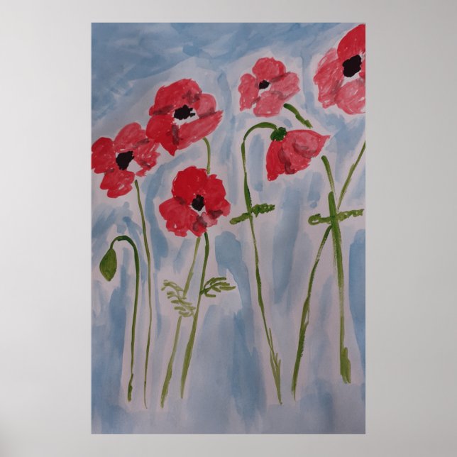 Affiche Poppies rouges sauvages (Devant)