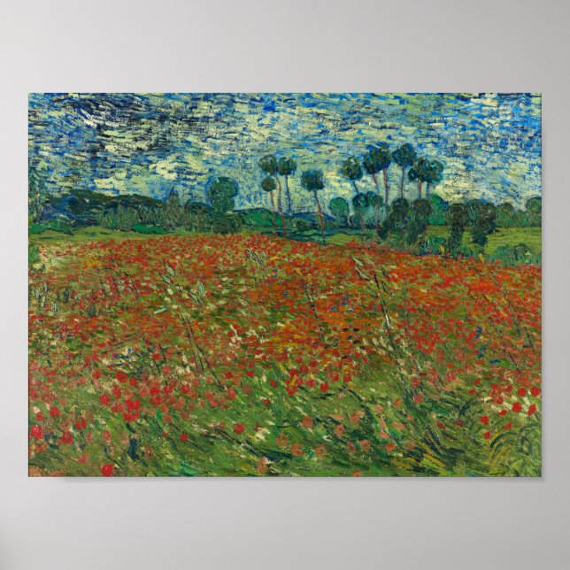 Affiche Poppy field by Vincent van Gogh Fine Art (Devant)