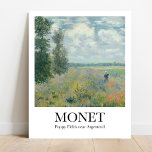 Affiche Poppy Fields near Argenteuil by Claude Monet<br><div class="desc">Ramenez chez vous un morceau d'histoire artistique avec cette belle affiche de Poppy Fields près d'Argenteuil par le peintre impressionniste français Claude Monet. Cette oeuvre est l'une des quatre vues similaires de la plaine de Gennevilliers, juste au sud-est d'Argenteuil, que Monet a exécuté à l'été 1875. Il a d’abord peint...</div>