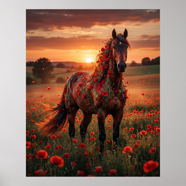 Affiche Poppy Horse Sunset Run (Devant)
