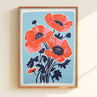 Affiche Poppy Wall Art Poppy Print Download Red Poppy Post