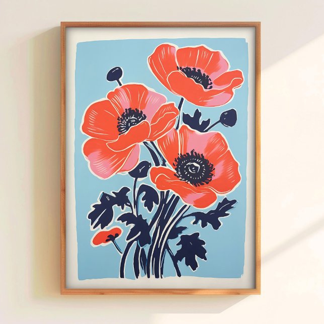 Affiche Poppy Wall Art Poppy Print Download Red Poppy Post (Créateur téléchargé)
