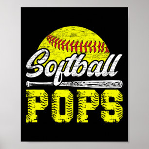 Affiche Pops de softball Pops Grand-père d'un joueur de so