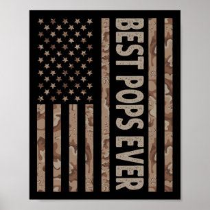 Affiche Pops Ever Us Drapeau Américain Funny Grand-Père39s