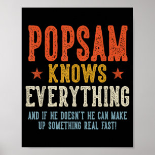 Affiche Popsam sait tout fête des pères rétro vintage