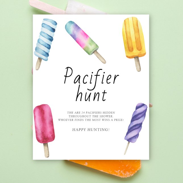 Affiche Popsicle - chasse à la suce jeu de baby shower (Créateur téléchargé)