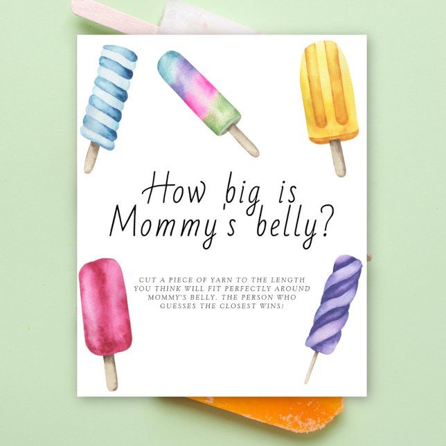 Affiche Popsicle - quel est la taille du ventre de maman j (Créateur téléchargé)