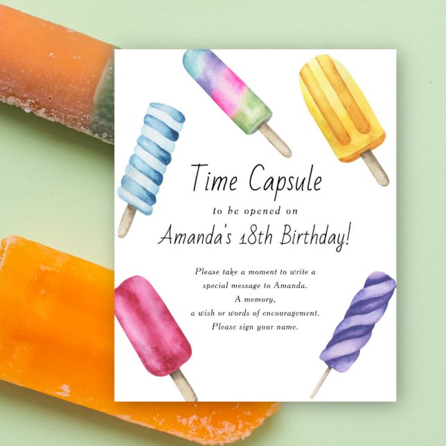 Affiche Popsicle Time Capsule 1er anniversaire sans sexe (Créateur téléchargé)
