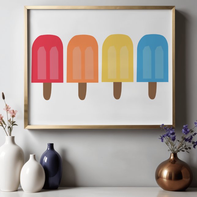 Affiche Popsicles Abstraits Élégants Minimalistes Modernes (Créateur téléchargé)
