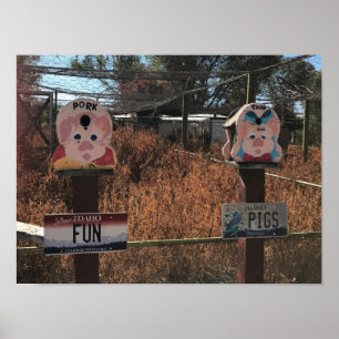 Affiche Porc Chop, Fun Pigs, Idaho Drôle Signes