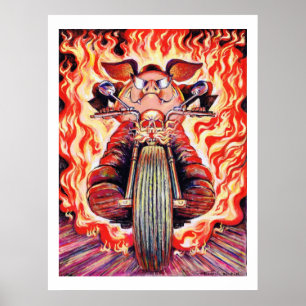 Affiche Porc d'équitation de cascade