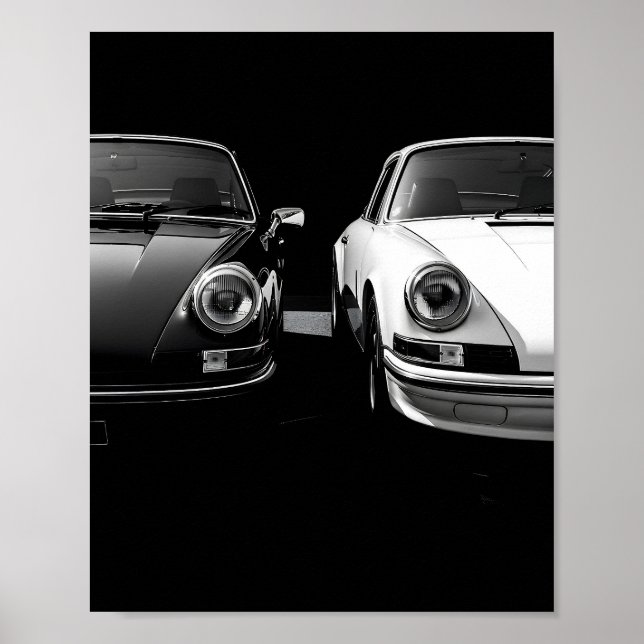 Affiche Porsche 911 Classique Duo Noir et Blanc (Devant)