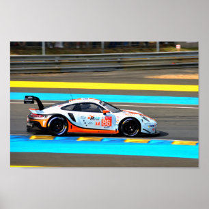 Affiche Porsche 911 RSR no86 24 Heures du Mans 2019