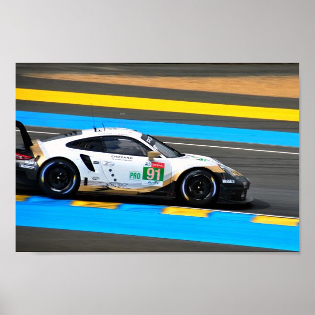 Affiche Porsche 911 RSR no91 24 Heures du Mans 2019 (Devant)