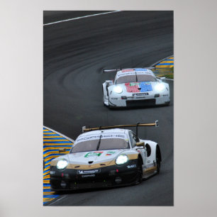 Affiche Porsche 911 RSR no92 24 Heures du Mans 2019