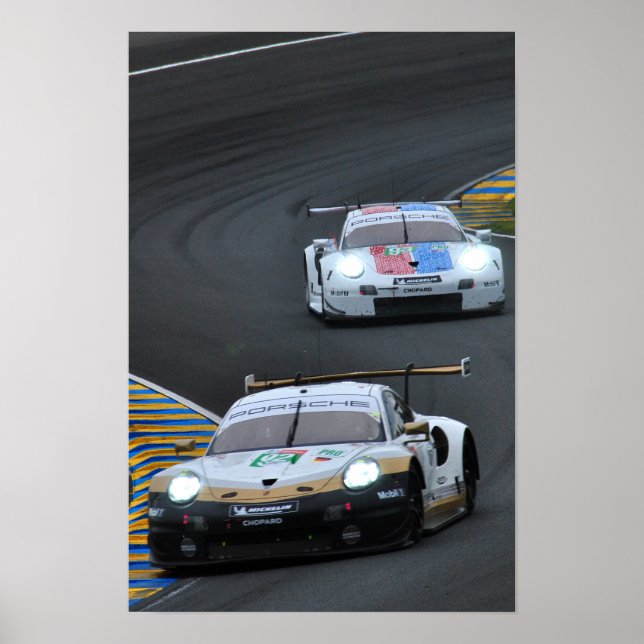 Affiche Porsche 911 RSR no92 24 Heures du Mans 2019 (Devant)