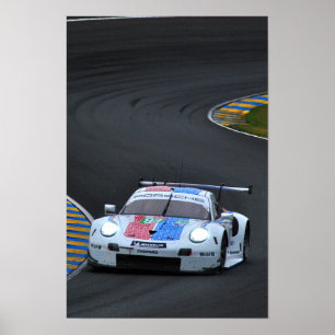 Affiche Porsche 911 RSR no93 24 Heures du Mans 2019
