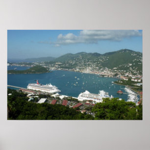 Affiche Port à St. Thomas Îles Vierges américaines
