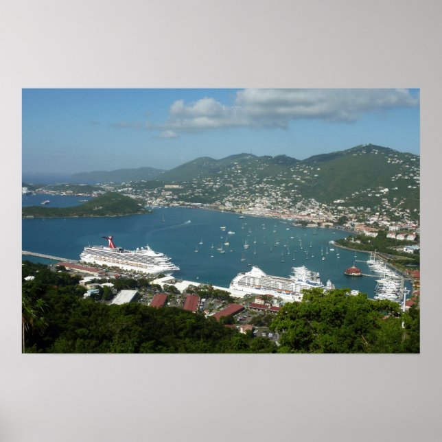 Affiche Port à St. Thomas Îles Vierges américaines (Devant)