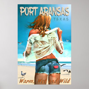 Affiche Port Aransas Texas Nouveau Shorts Originaux Daisy 