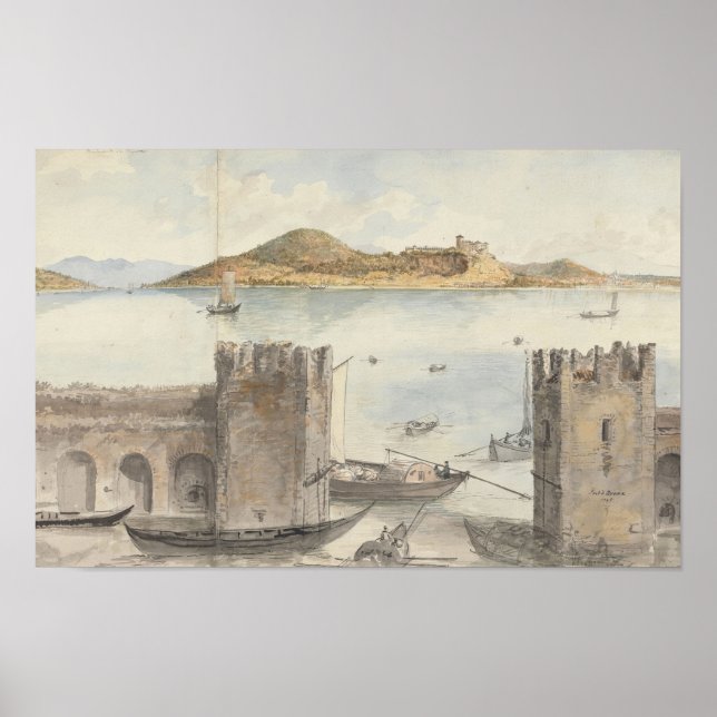 Affiche Port d'Arona (1795) Charles Gore (Devant)