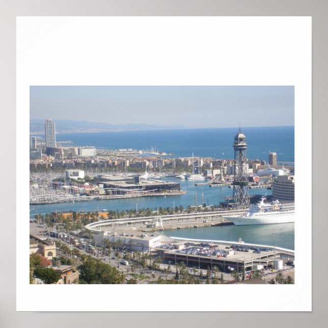 Affiche Port de Barcelone (Devant)