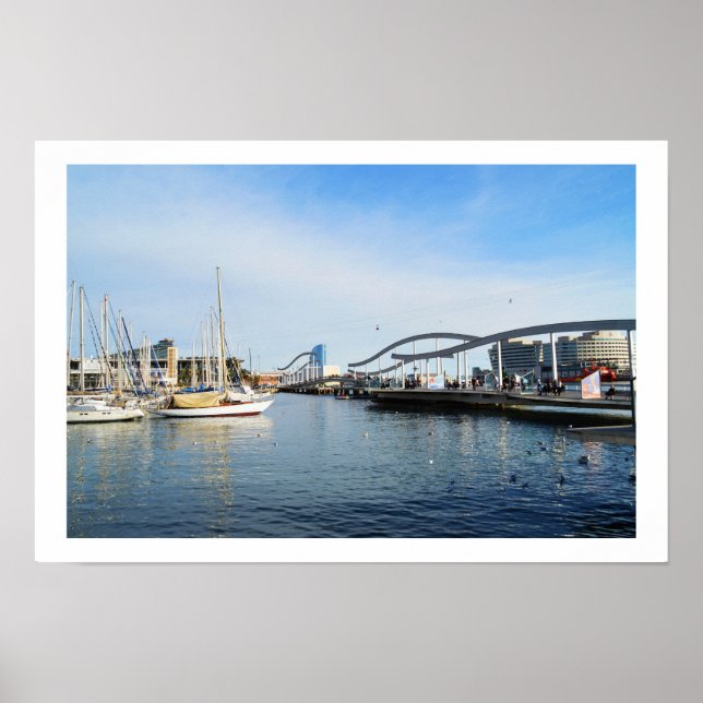 Affiche port de Barcelone Espagne (Devant)
