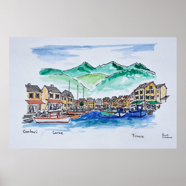 Affiche Port de Centuri | Corse, France (Devant)