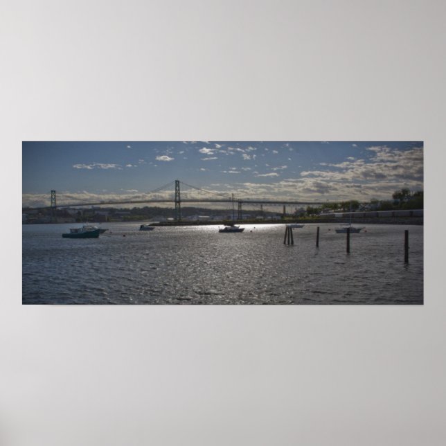 Affiche Port de Halifax avec A. Murray MacKay Bridge (Devant)