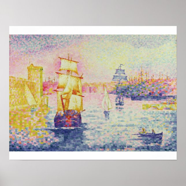 Affiche Port de Marseille, vers 1909 (huile sur toile) (Devant)