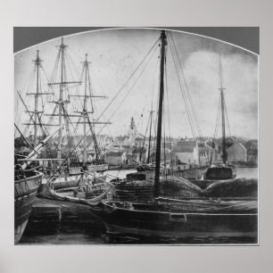 Affiche Port de pêche à la baleine, New Bedford