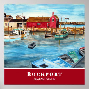 Affiche Port de Rockport Massachusetts Nouvelle-Angleterre