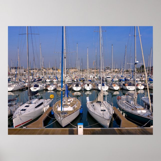 Affiche Port de Saint-Vaast-la-Hougue en France (Devant)