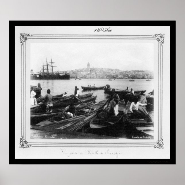 Affiche Port de Sirkeci Istanbul, Turquie 1885 (Devant)