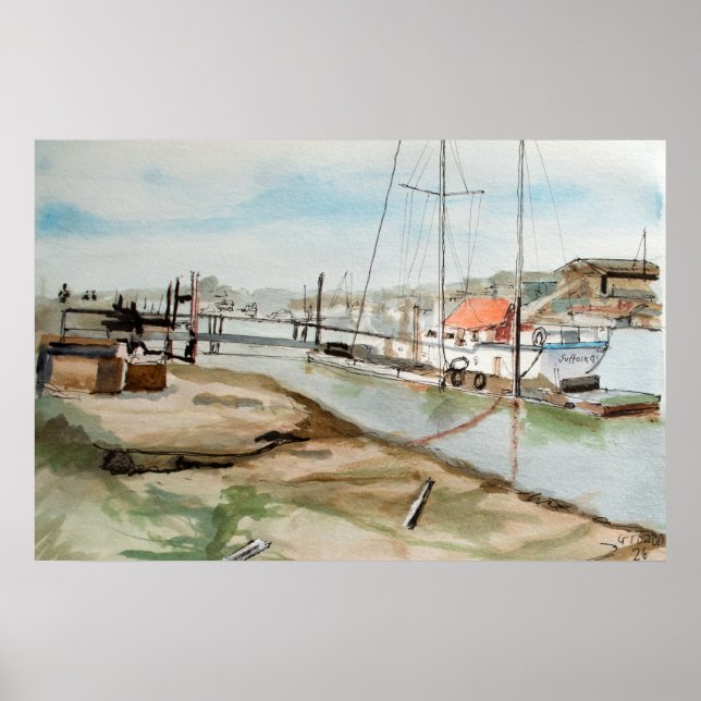 Affiche Port de Walberswick Suffolk Coastal Art (Devant)