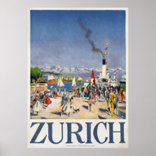 Affiche Port de Zurich, Suisse