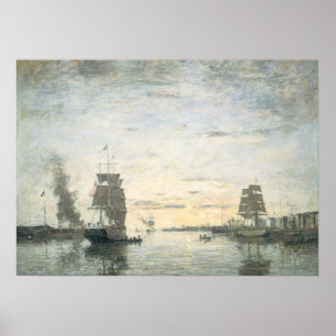 Affiche Port d'entrée Le Havre - Eugène Boudin Art