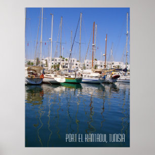 Affiche Port el Kantaoui Bateaux du port Tunisie Paysage