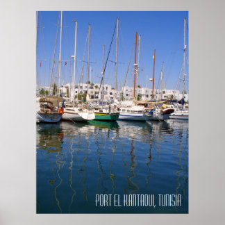 Affiche Port el Kantaoui Bateaux du port Tunisie Paysage
