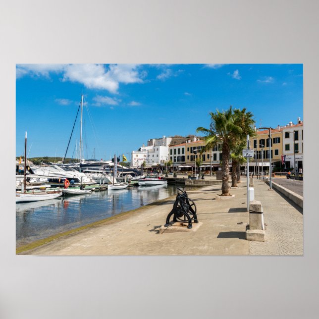 Affiche Port et promenade maritime de Mahon - Menorca, Esp (Devant)