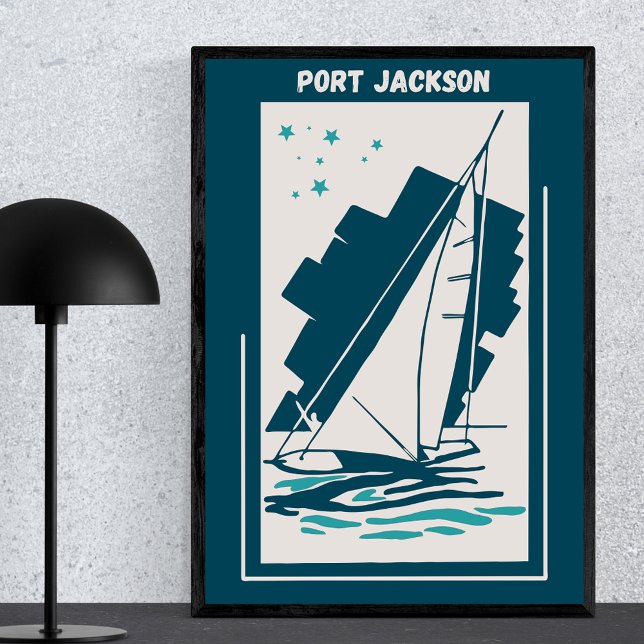 Affiche Port Jackson à Sydney - Voile Vintage (Créateur téléchargé)