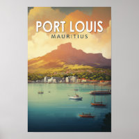 Port Louis Maurice Voyage Art Vintage